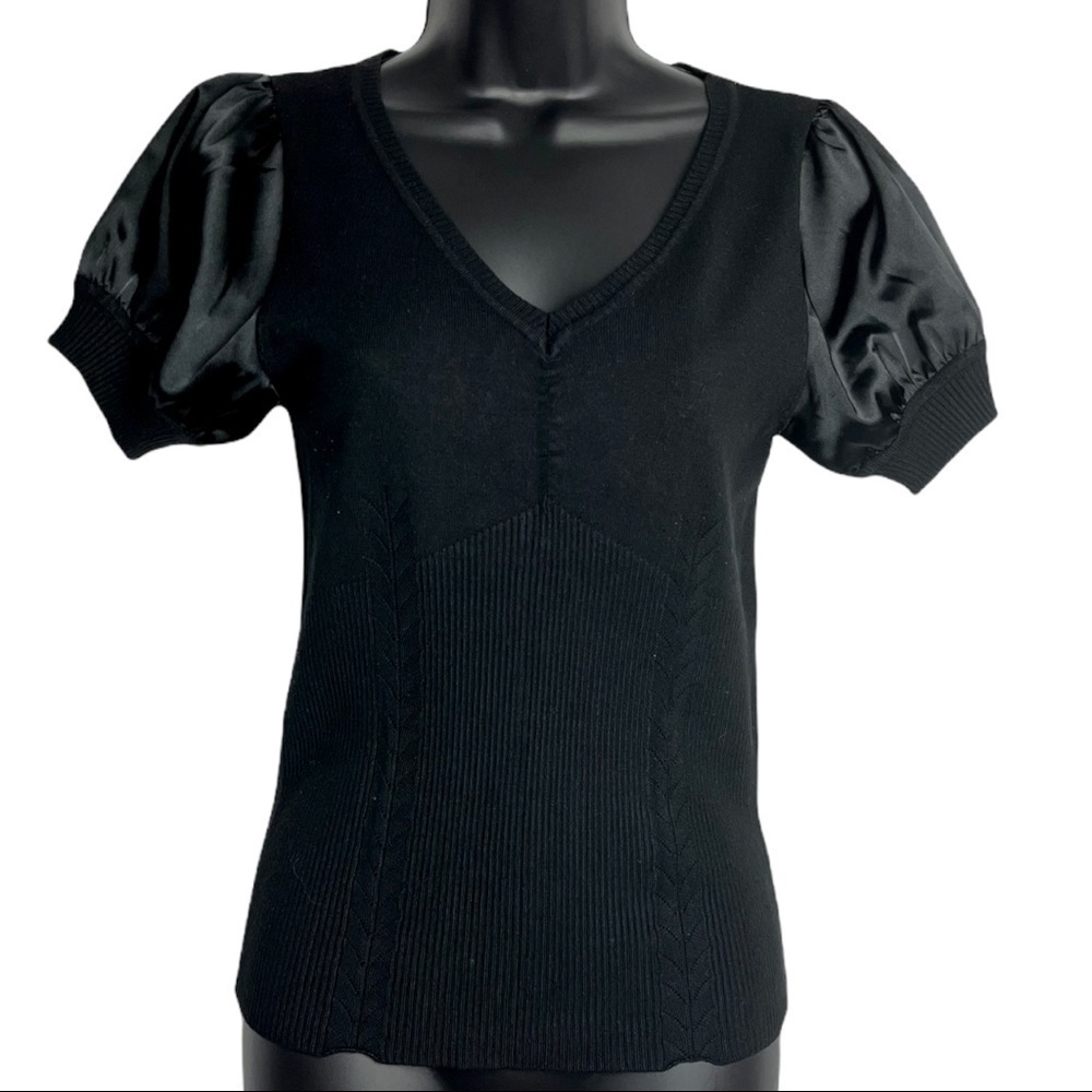NY Collection Sweater Top Short Sleeve Size S